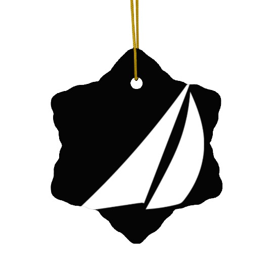 Sailing Boat With Sails For Sailors And Captains Ceramic Ornaments