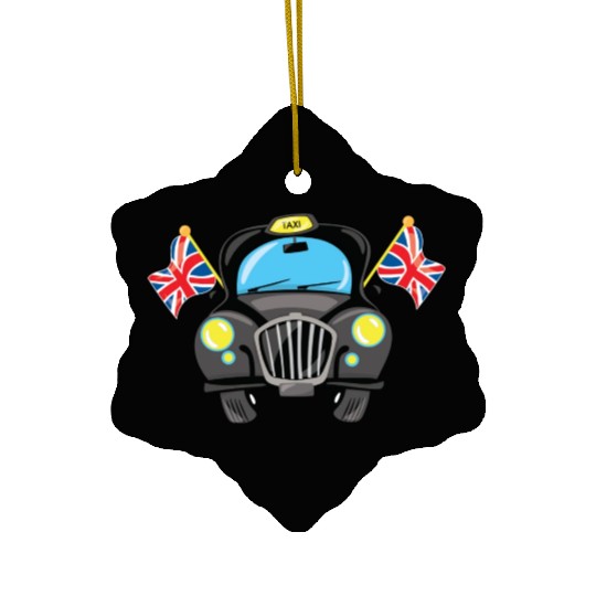 Taxi Hackney the black cab in London Ceramic Ornaments