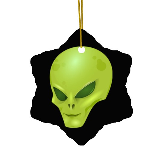 alien , green, skull Ceramic Ornaments