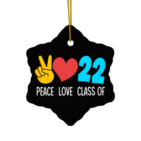 Senior High School Peace Love Class Of 2022 Ceramic Ornaments