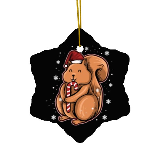 Christmas Ugly Christmas Xmas Squirrel Ceramic Ornaments