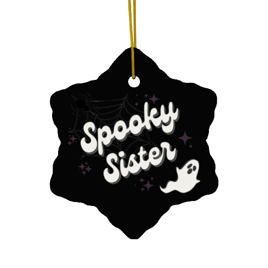 Spooky sister Halloween sister Ceramic Ornaments gifts