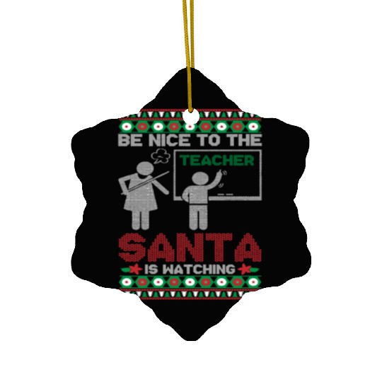 Funny Teacher Ugly Christmas Ceramic Ornaments