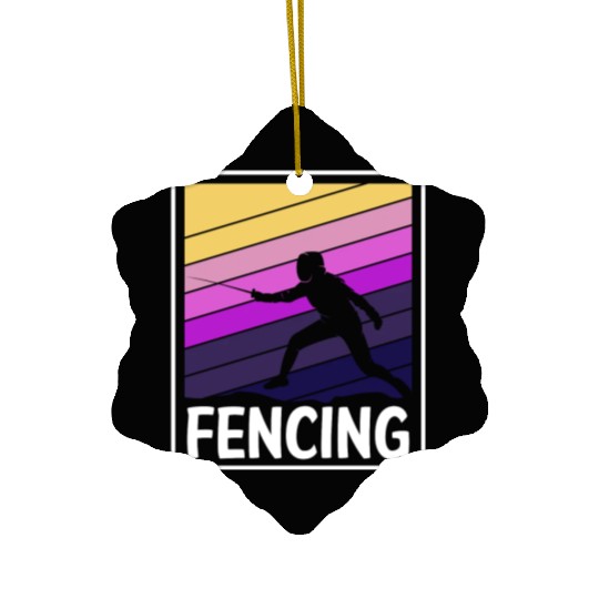 Fencing Sport Duel En Garde Foil Ceramic Ornaments
