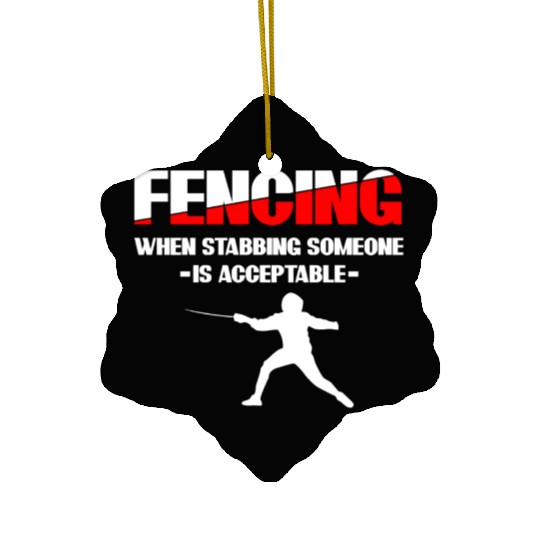 Fencing Sabre Fencing Fight Ceramic Ornaments