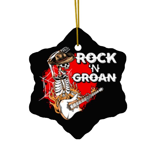 Halloween Cowboy Skeleton Rocker Hand Rock Ceramic Ornaments