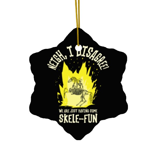 Halloween Cowboy Skeleton Fun Horse Riding Ceramic Ornaments