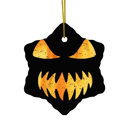 Retro Jack O Lantern Scary Carved Pumpkin Face Ceramic Ornaments