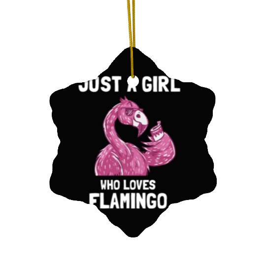 Flamingo loving Girl Ceramic Ornaments