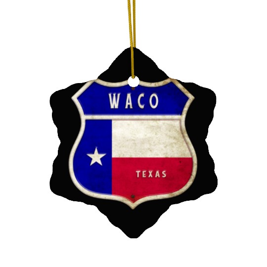 Waco Texas crest flags design Ceramic Ornaments