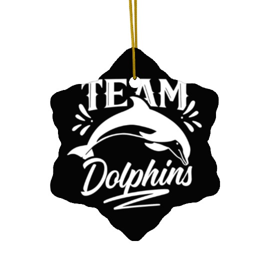 Team Dolphins Dolphin Lover Girls Cute Ceramic Ornaments