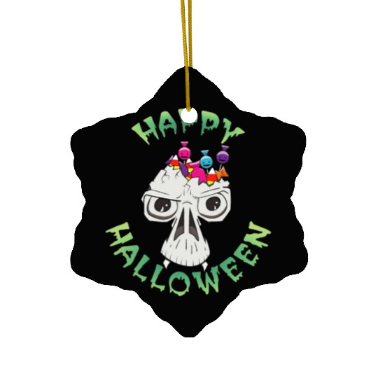 Candy Skull Happy Halloween Cartoon Ceramic Ornaments