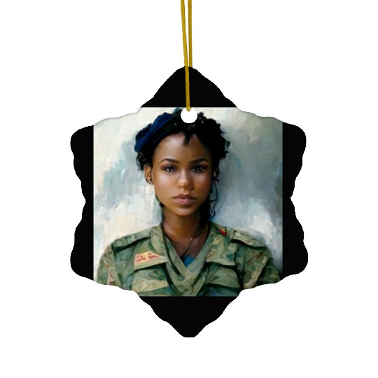Beautiful US army combat medic painting Ceramic Ornaments
