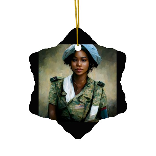 Beautiful US army combat medic painting Ceramic Ornaments