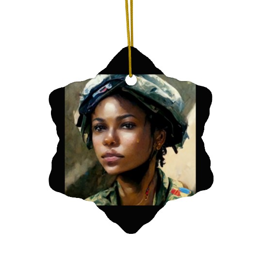 Beautiful US army combat medic painting Ceramic Ornaments