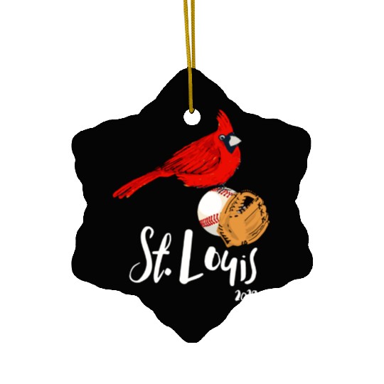 Saint Louis Red Cardinal 2019 Bird Player Ceramic Ornaments
