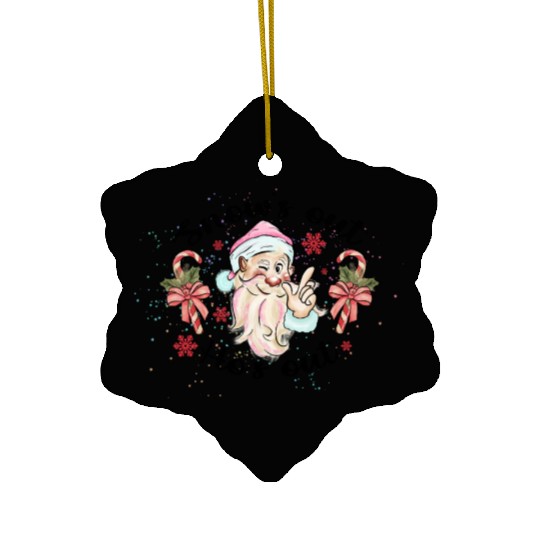 Snow Out Santa Ho Ho Ho Ceramic Ornaments