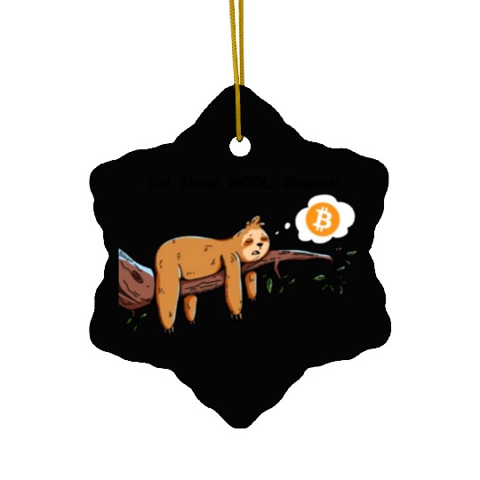 Bitcoin Sloth BTC Crypto Day Trader Hodl Design Ceramic Ornaments