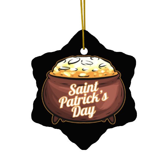 Pot Of Gold For St. Patricks Day Ceramic Ornaments