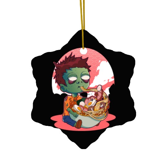 Halloween Zombie Ramen Japanese Food Lover Kawaii Ceramic Ornaments
