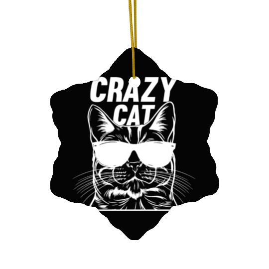 Cat Owner Cat Lover Funny Cat Meme I Crazy Cat Ceramic Ornaments