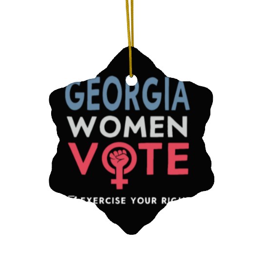 Georgia Women Vote Voter 2022 Election Feminist Ceramic Ornaments