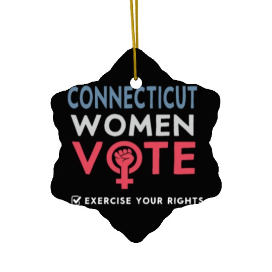 Connecticut Women Vote Voter 2022 Election Ceramic Ornaments