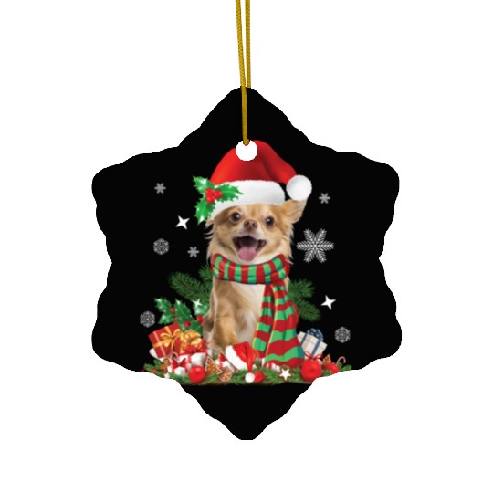 Christmas Chihuahua Dog Ceramic Ornaments