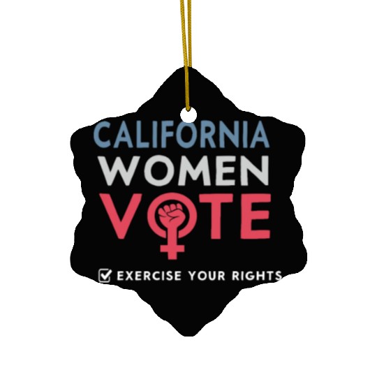 California Women Vote Voter 2022 Election Ceramic Ornaments