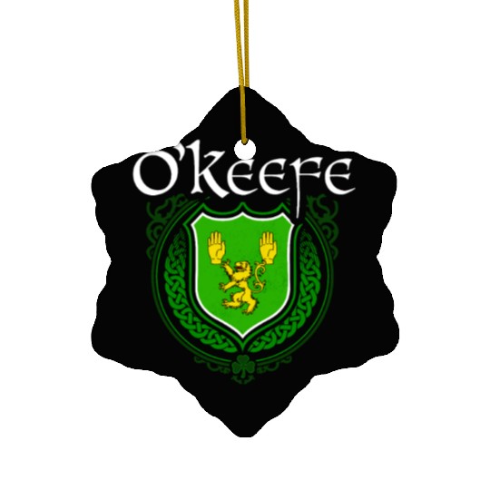 O'Keefe Family Irish Coat of Arms Clan Crest Ceramic Ornaments