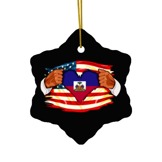 Haitians Who Live in America Haiti Flag Ceramic Ornaments