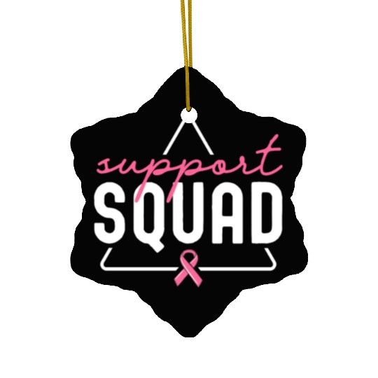 Breast Cancer Support Squad Matching Family Ceramic Ornaments