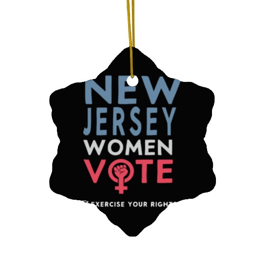 New Jersey Women Vote Voter 2022 Election Ceramic Ornaments