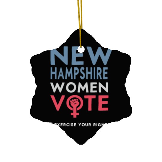 New Hampshire Women Vote Voter 2022 Election Ceramic Ornaments