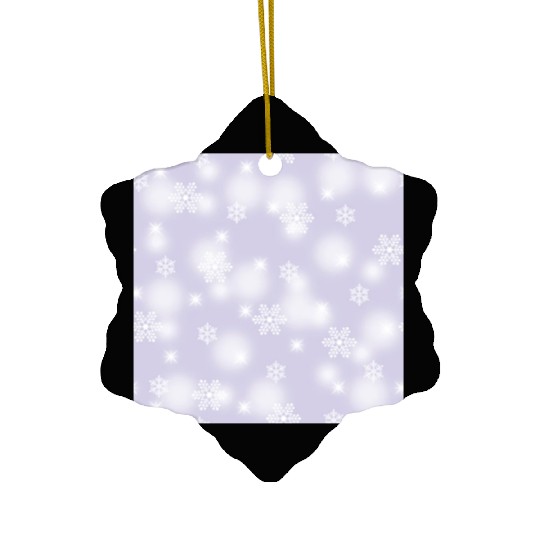 Lavender Snowflakes Pattern Ceramic Ornaments