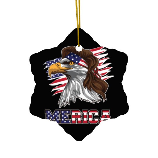 American Bald Eagle Mullet Merica Bird Of Prey Ceramic Ornaments