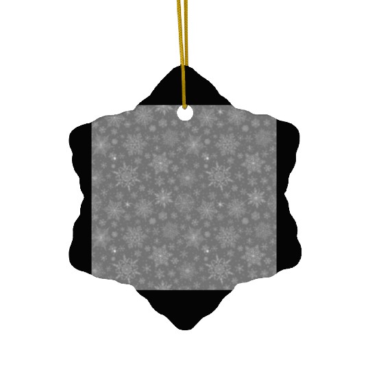 Grey Snowflakes Pattern Ceramic Ornaments