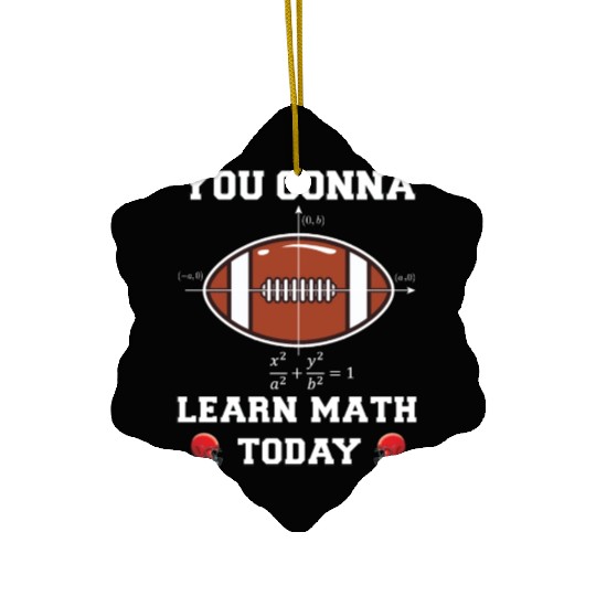 American Football Ball and Math Teacher Ceramic Ornaments