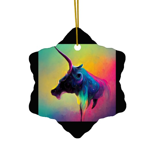 Colorful Unicorn Cow Ceramic Ornaments