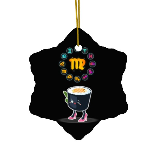 Japanese Sushi Funny Virgo Zodiac Sushi Lover Pun Ceramic Ornaments