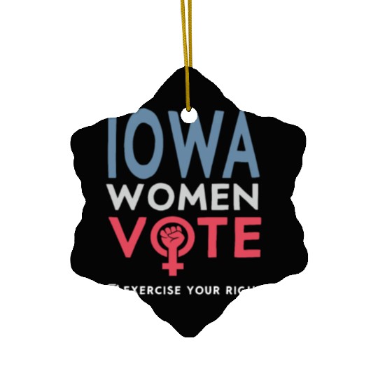 Iowa Women Vote Voter 2022 Election Feminist Ceramic Ornaments