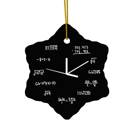 Math Design Clock Ceramic Ornaments