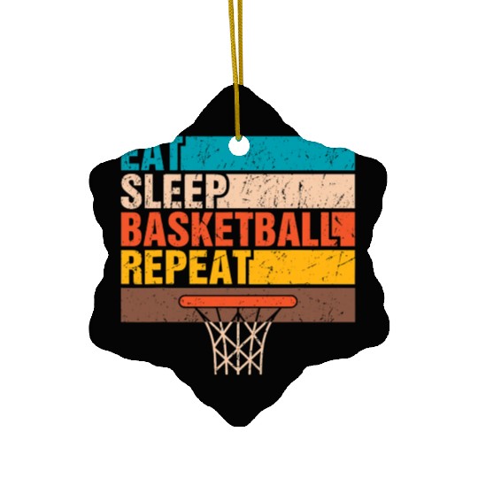 Eat Sleep Basketball Repeat Basketball Youths Kids Ceramic Ornaments