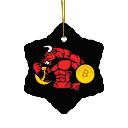 Bitcoin lover Bull BTC logo Crypto lover Hodl Ceramic Ornaments