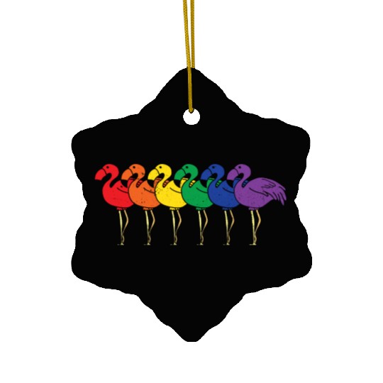 LGBT Flamingo Rainbow Gay Lesbian Pride Gift Ceramic Ornaments