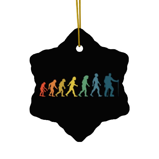Hiking Evolution Mountains Mountaineering Climbing Ceramic Ornaments