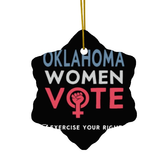 Oklahoma Women Vote Voter 2022 Election Feminist Ceramic Ornaments