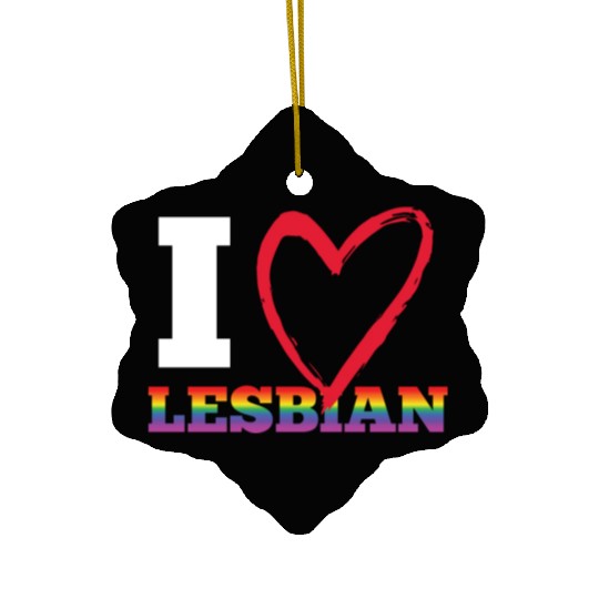 LGBT Gay Pride Lesbian I Love Lesbians Ceramic Ornaments