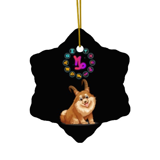 Funny Dog Lover Horoscope Capricorn Zodiac Sign Ceramic Ornaments