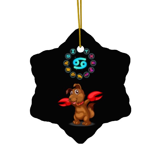 Funny Dog Lover Horoscope Cancer Zodiac Sign Cool Ceramic Ornaments